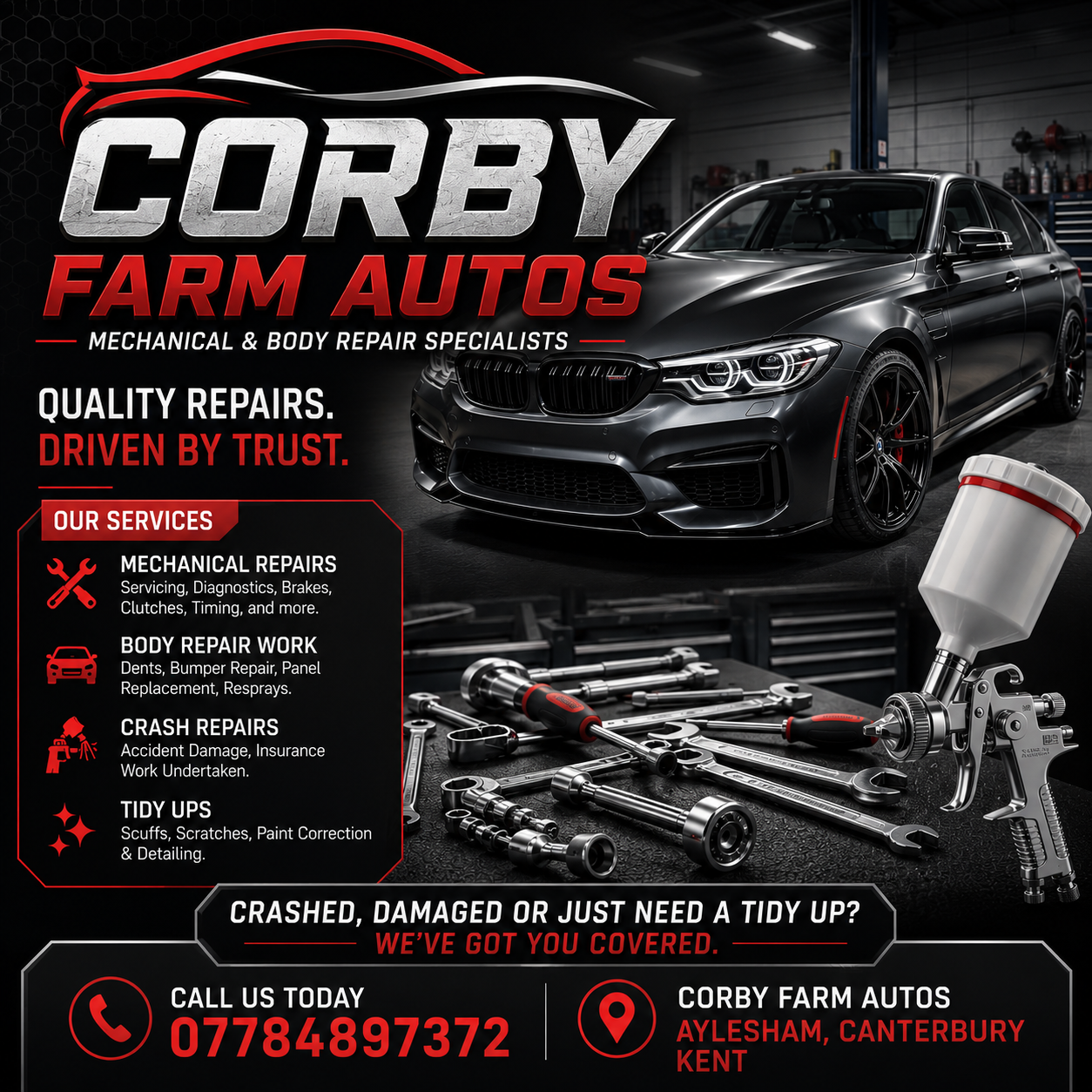 Corby Farm Autos mechanical and body repair specialists